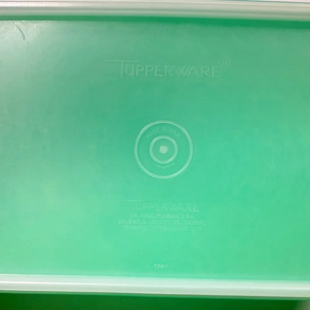 TUPPERWARE Vintage Jadeite Green Vegetable Crisper 784-1 Rectangular Lid Grid